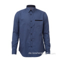 Herren Freizeitkleidung Blaues Denim Langarmhemd